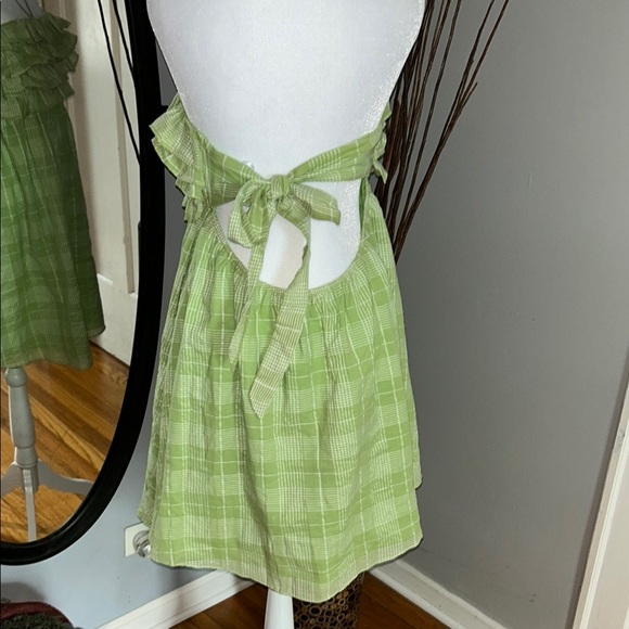 Chic Green Plaid Ruffle Dress - Picture 5 of 8